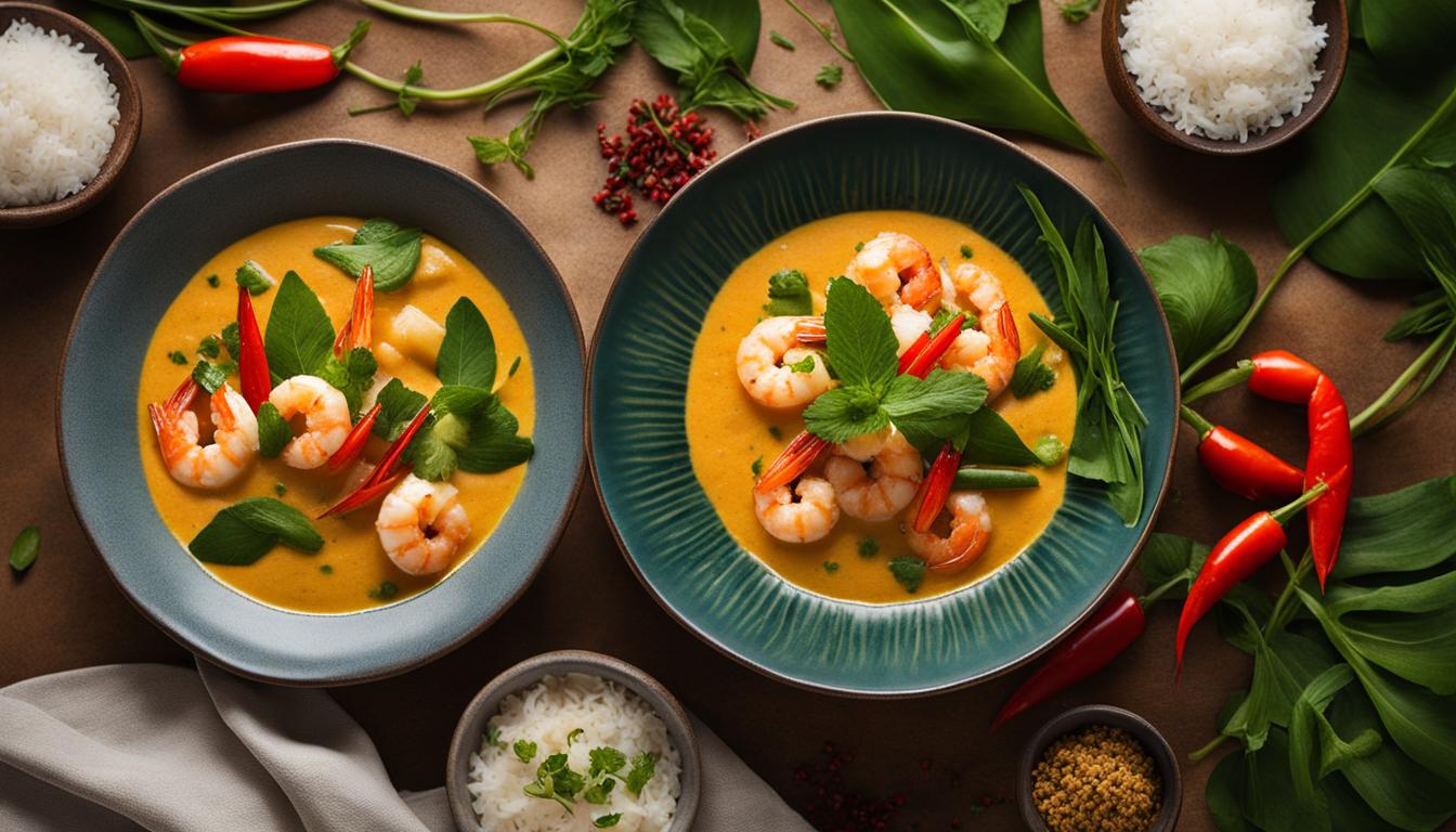 Coconut curry with prawns