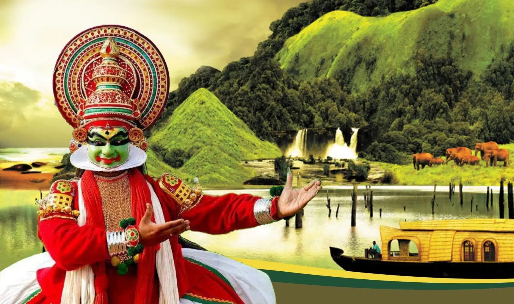 Traditional dance with scenic backdrop.